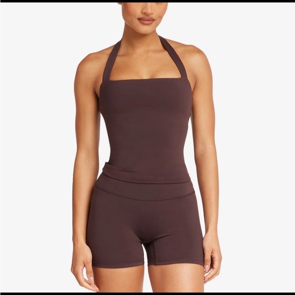 CSB 437 SET crop top and leggings espresso - Picture 1 of 10
